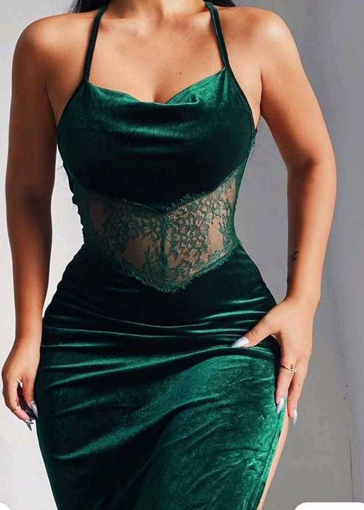 Brand New (Urbanic) Green Velvet Dress