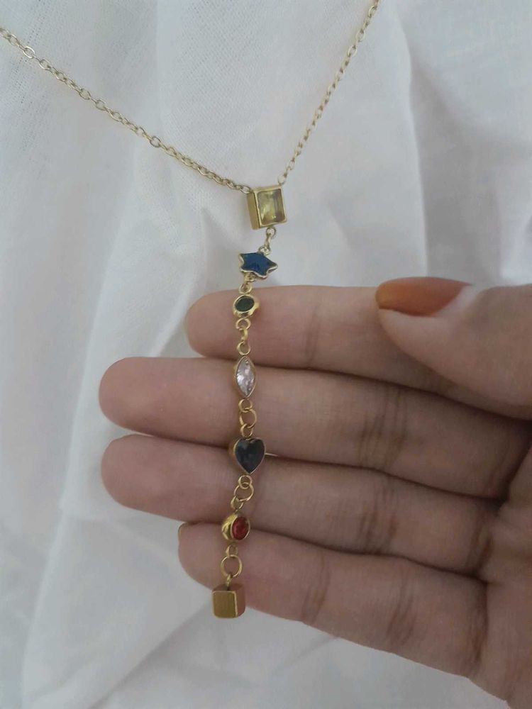 Gem cascade Necklace