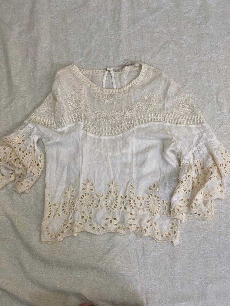 Embroidered White Top