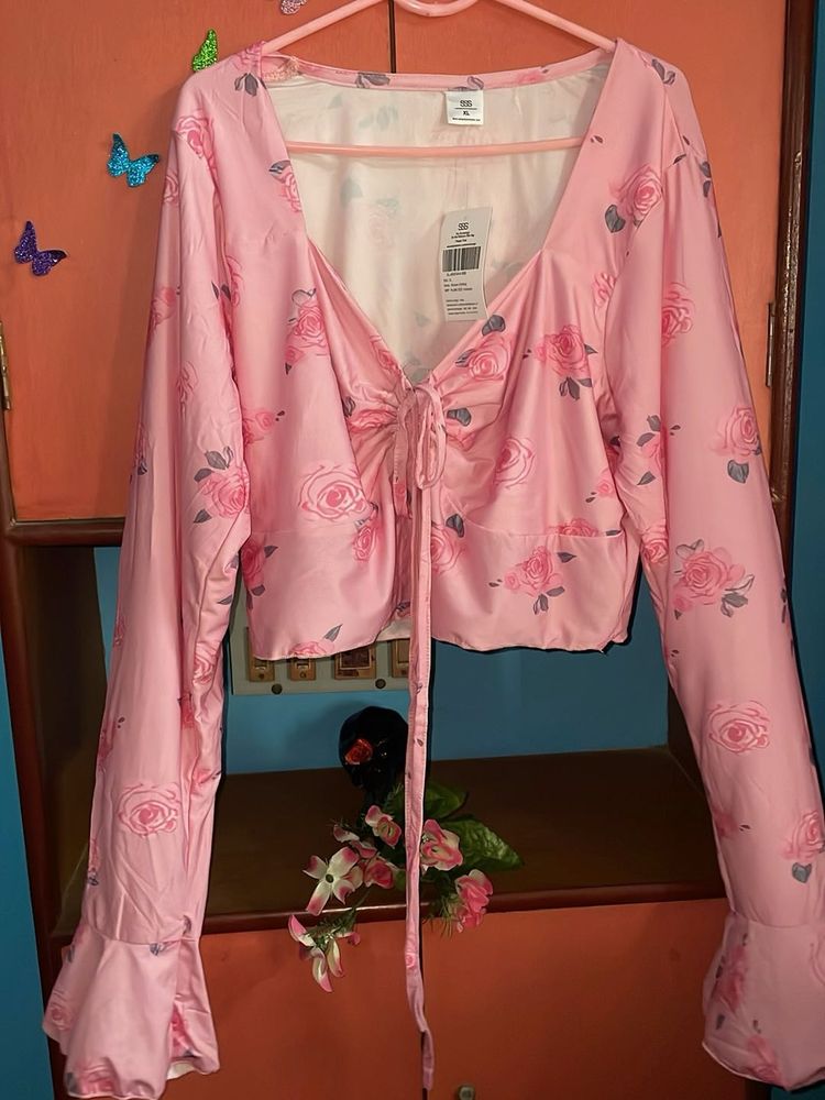 Streeestyle Floral Pink Long Sleeve Brand New Top