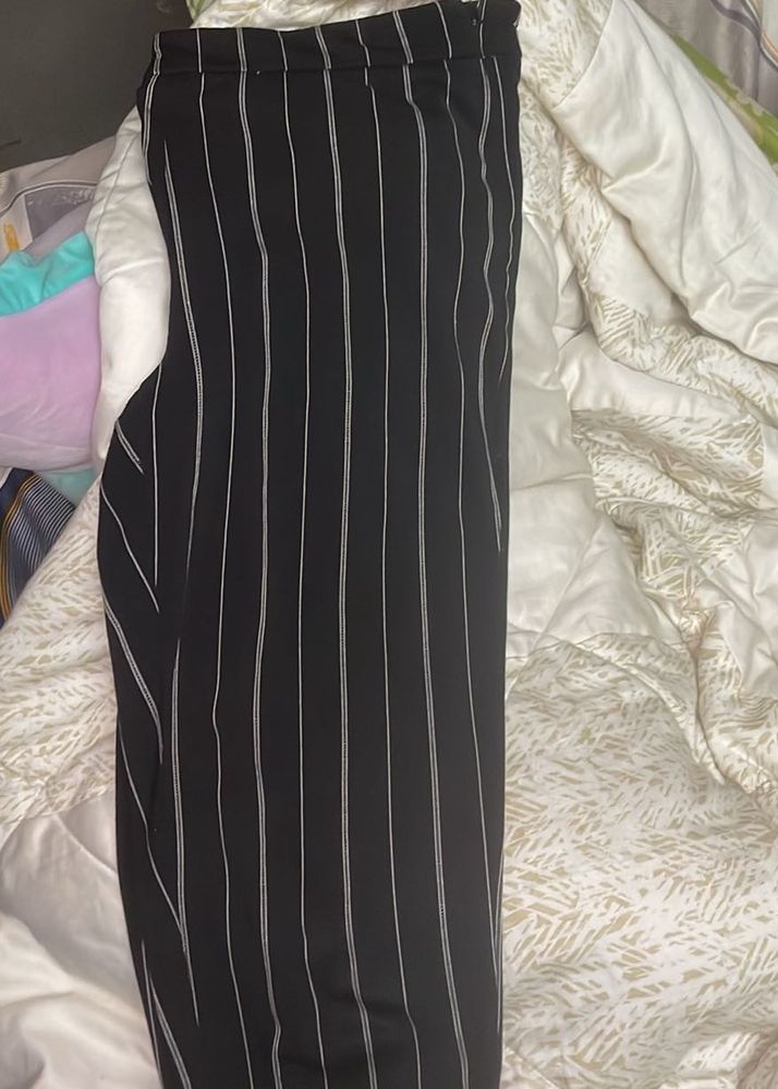 Black Formal Striped Pants
