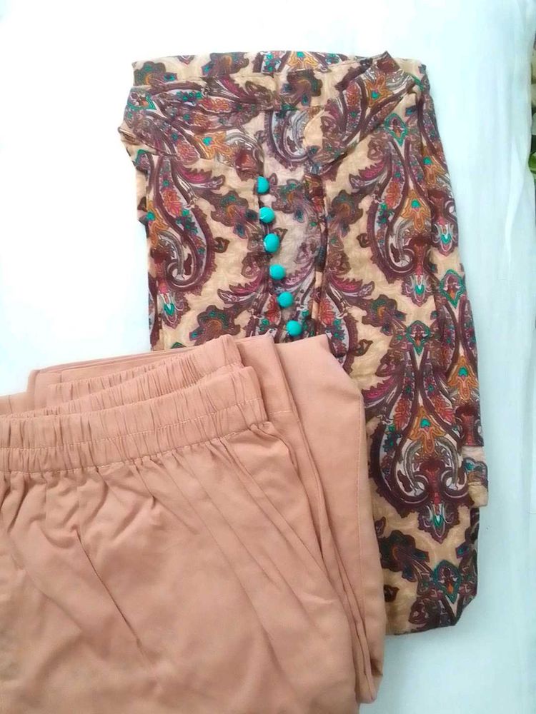 Paisley Print Kurti with Pants