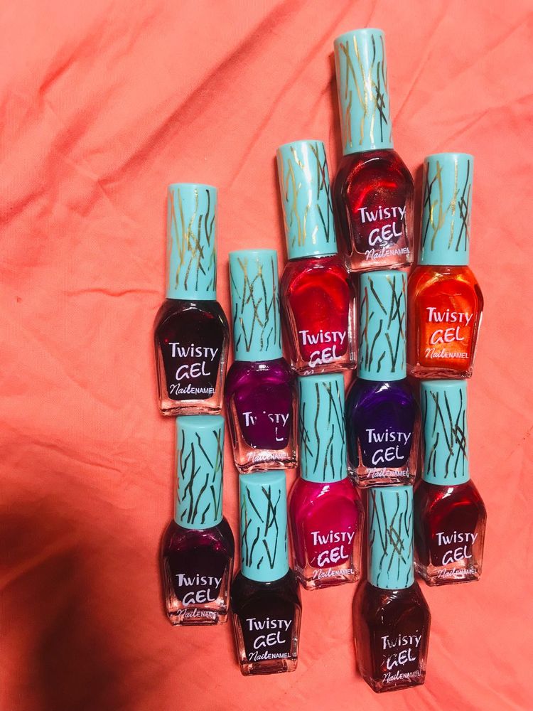 Multicolour Pack Of 12 Glossy Nail Polish