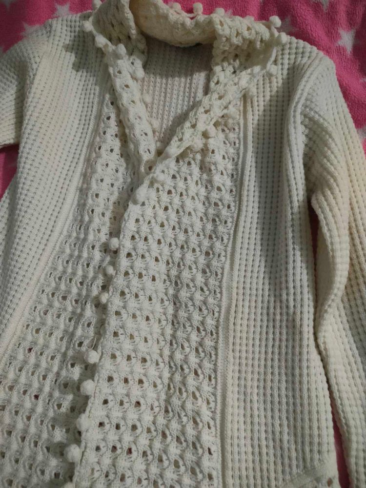 Vintage Cream Knit Cardigan