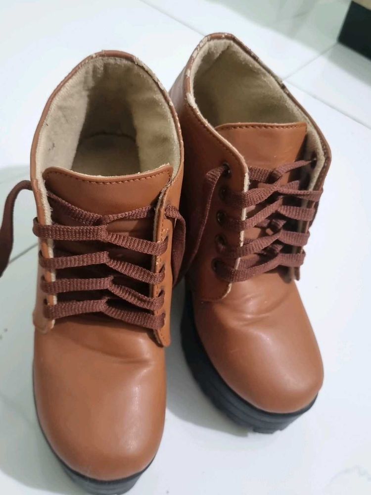 Leather Heel Boots For Women