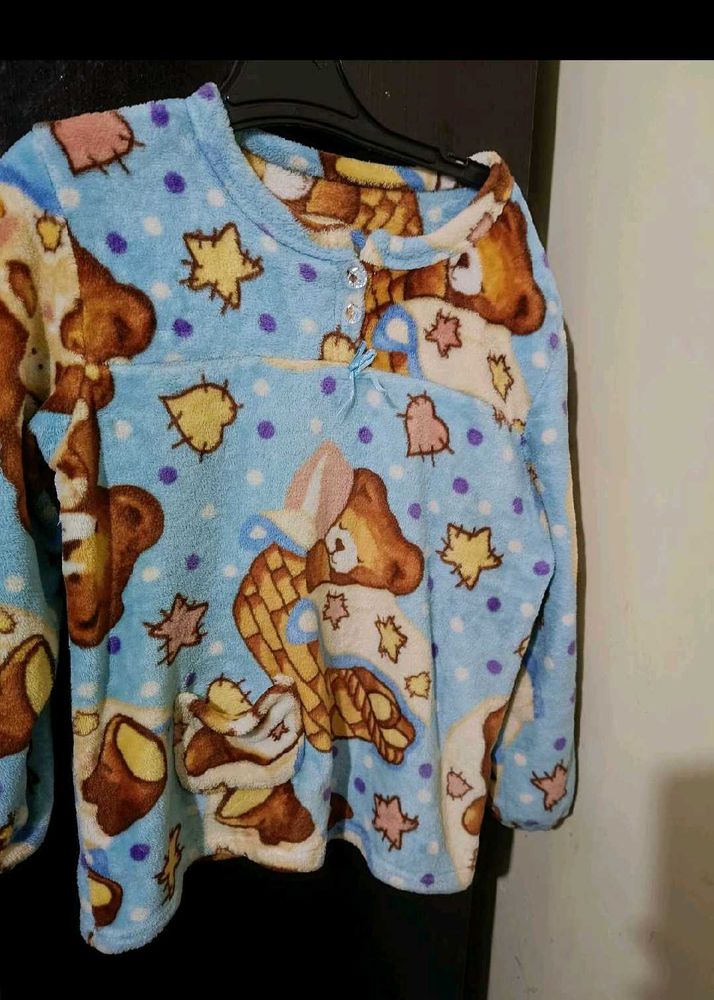 Cute Bear Print fur upper