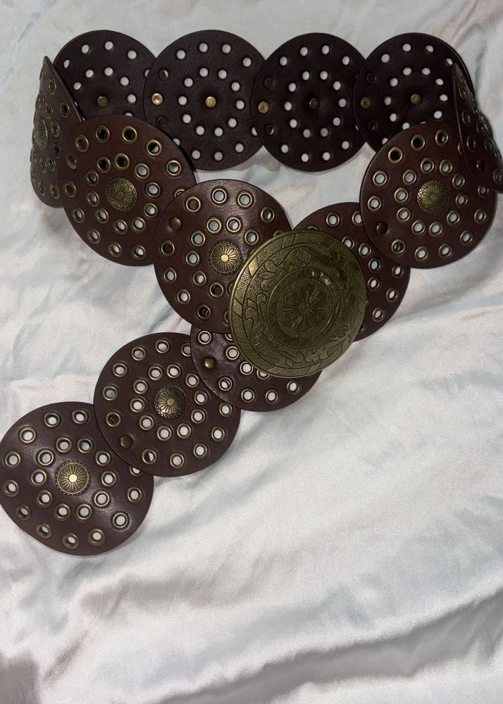 Brown Retro Disc Belt