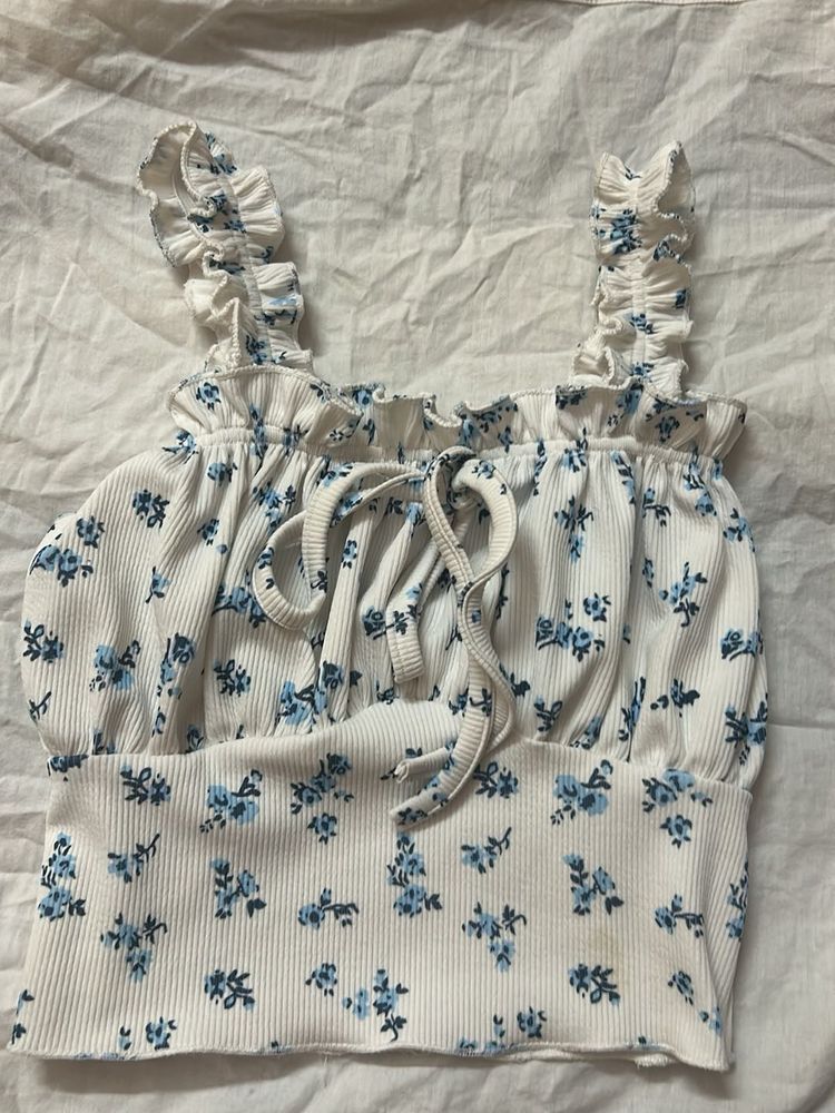 Floral Ruffle Crop Top