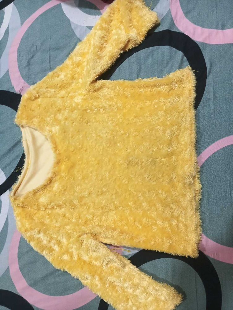 Yellow Fuzzy Top