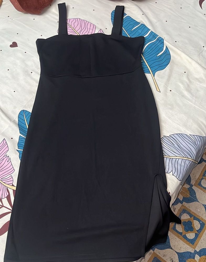 Sleek Black Slip Dress