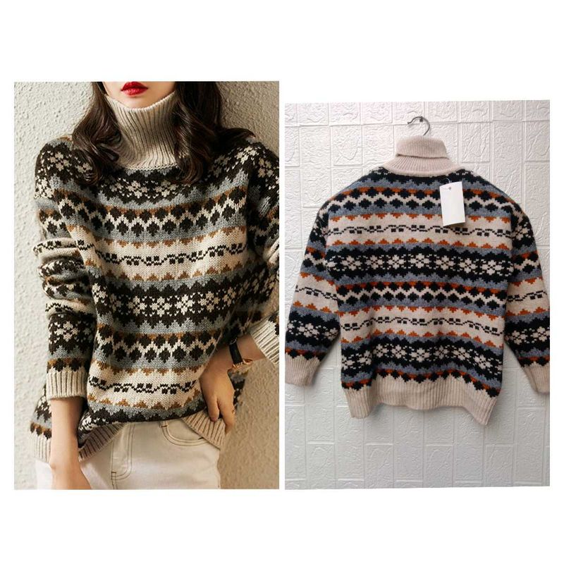 Combo of two Patterned Turtleneck Sweater