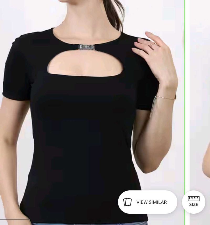 Chic Black Cutout Top