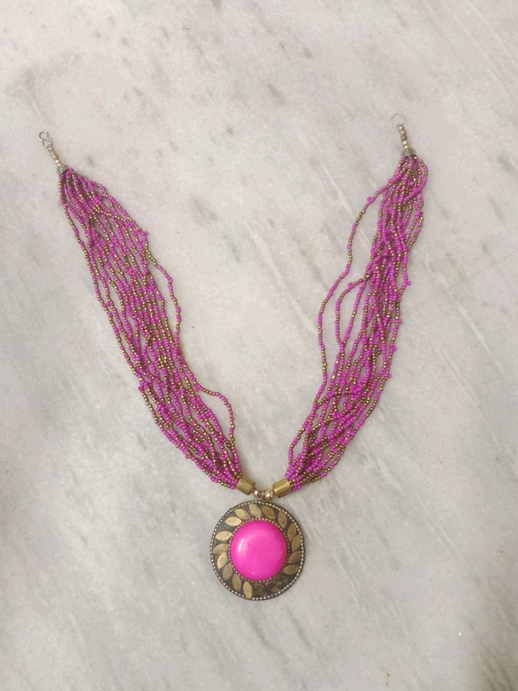 Pink Beaded Necklace