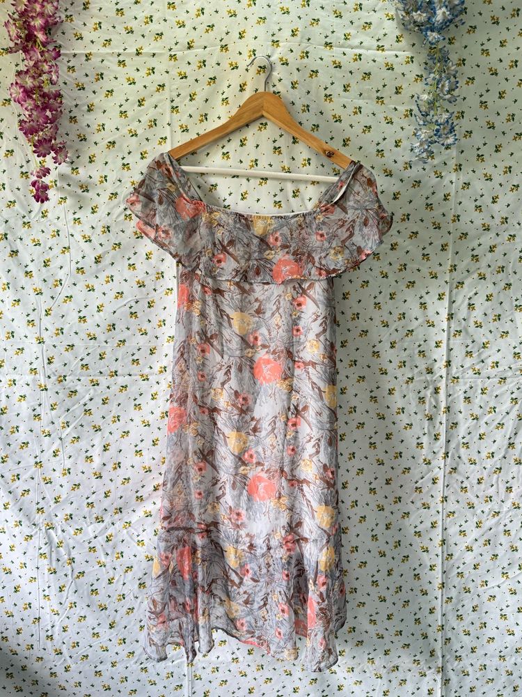 Floral Ruffle Midi Dress