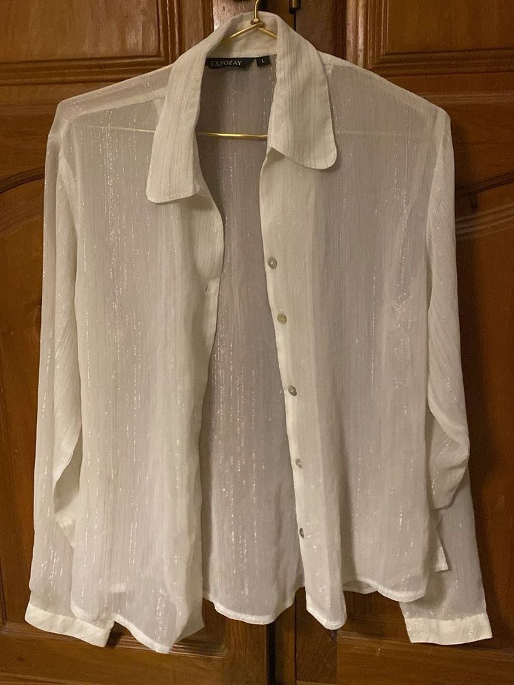 Vintage Sheer White Blouse