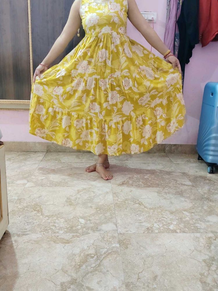 Floral Yellow Maxi Dress