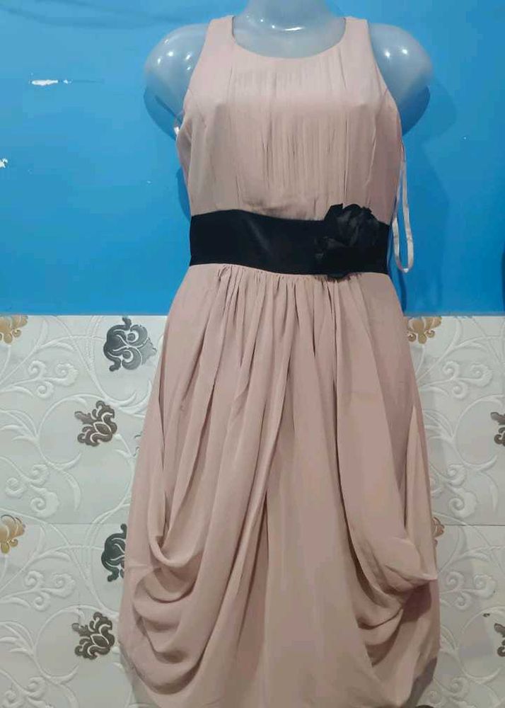 Short Flared Party Dress Rose