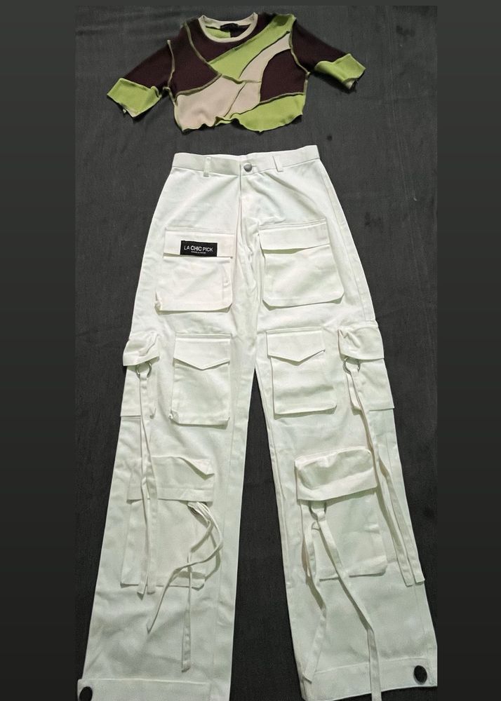 White Cargo Jeans