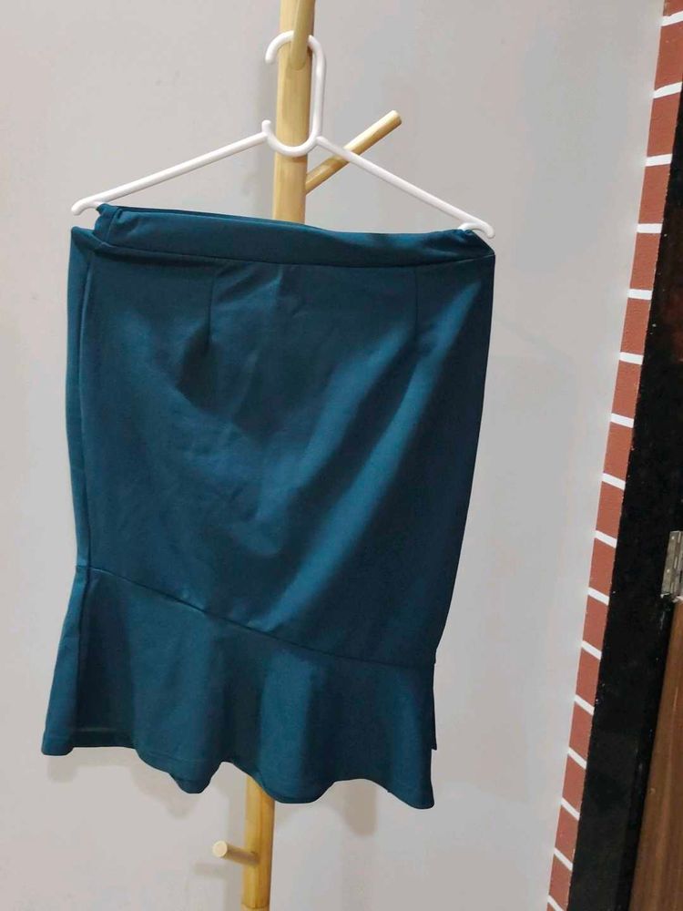 Green Ruffled Skirt
