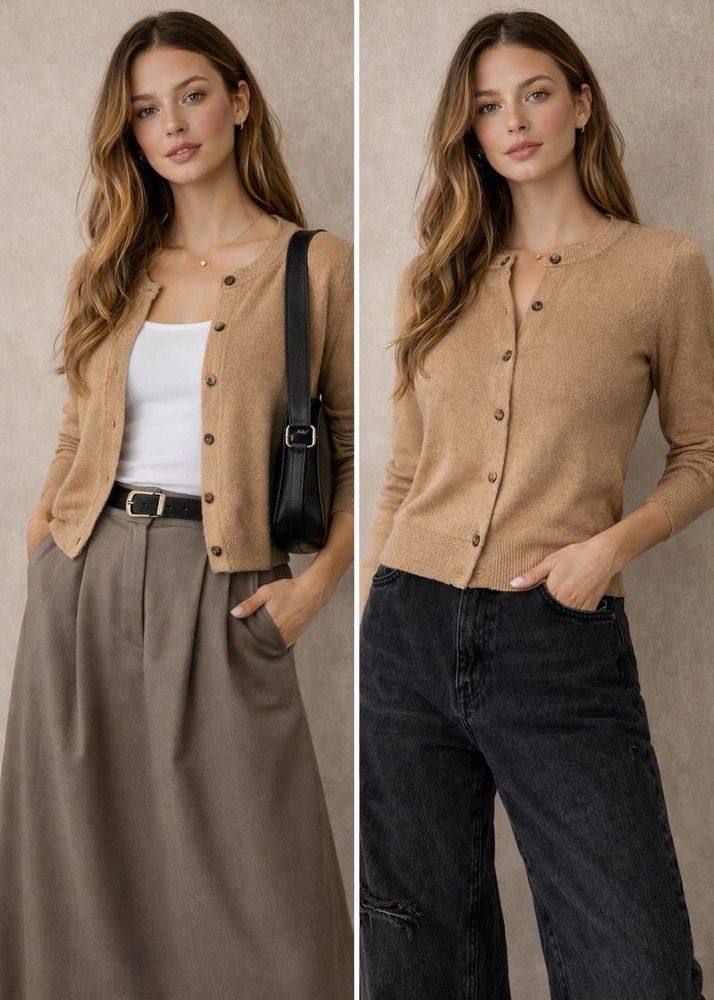 Banana Republic Beige Wool-Blend Cardigan (XS)