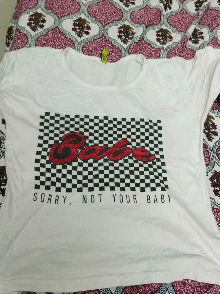 Graphic Print White Tee