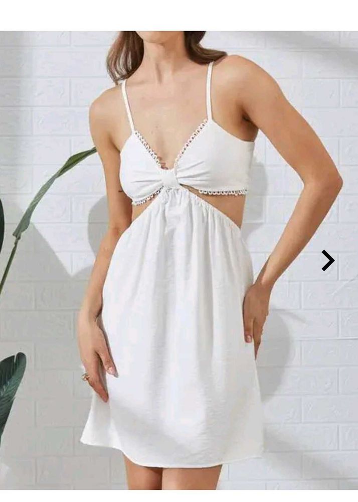White Cutout Mini Dress