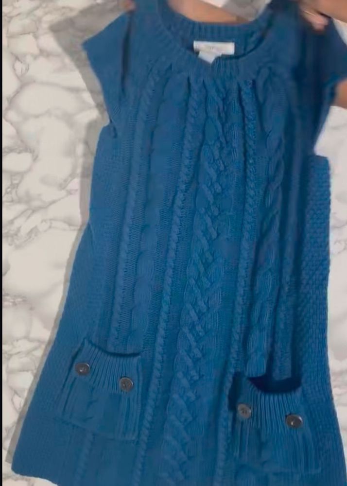 Mini Blue Dress With Pocket
