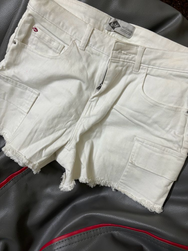 White Denim Shorts