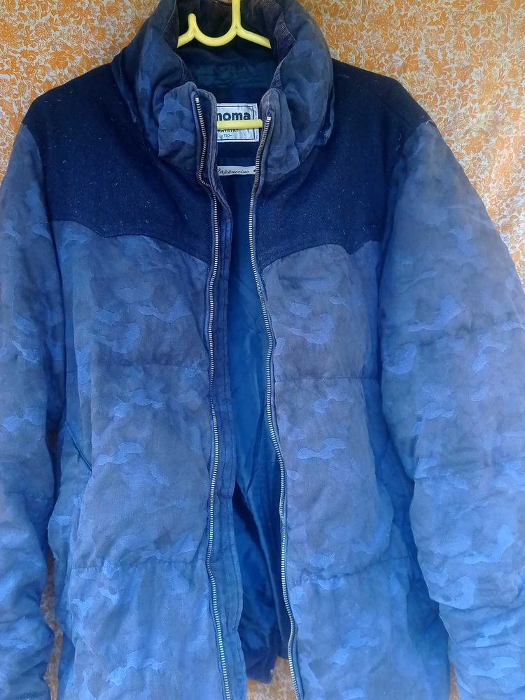 Blue Casual Padded Jacket