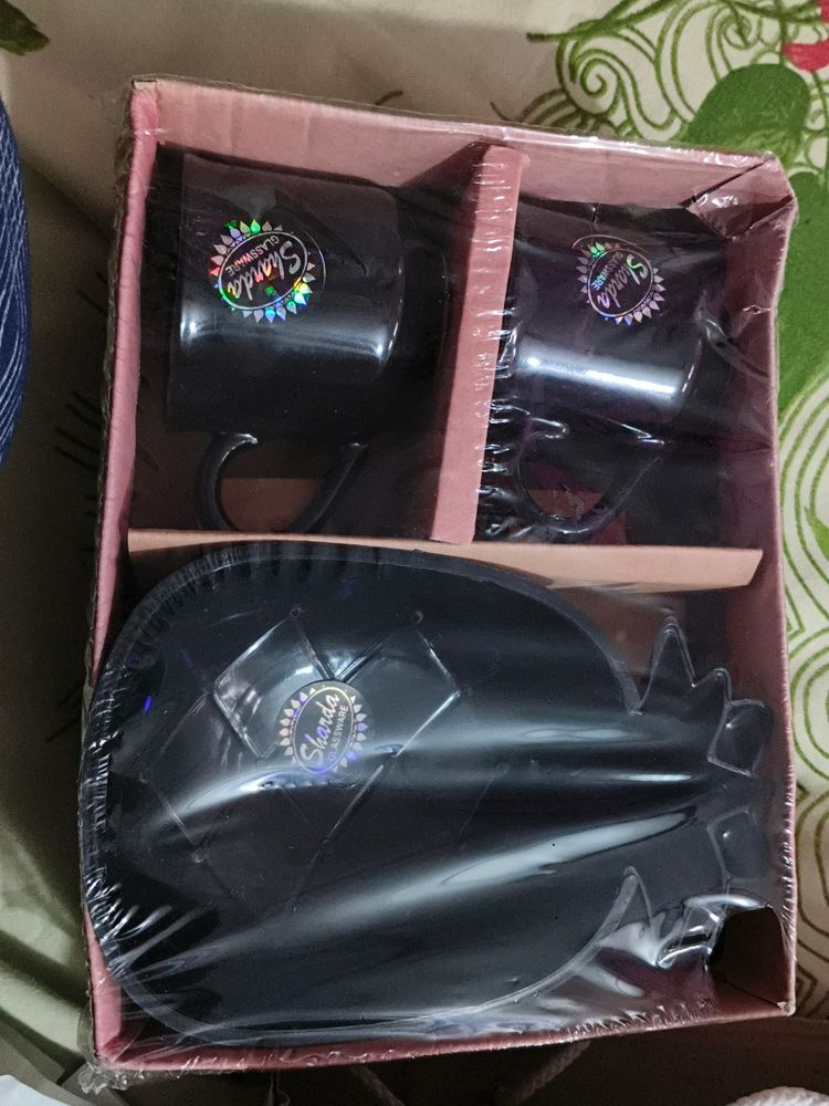 2 Pcs. Cup And 1 Pc.Snaks Bowl Set