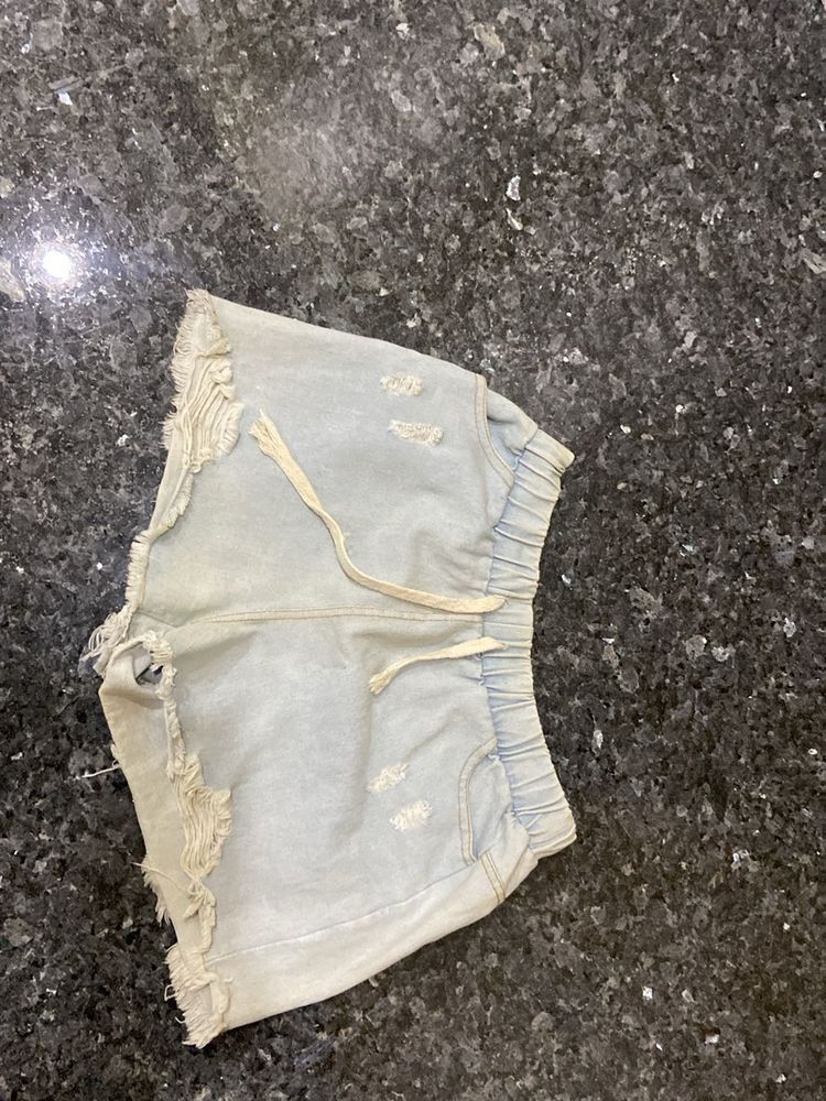 Distressed Denim Shorts