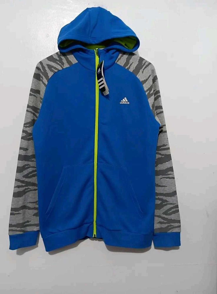 Adidas New orignal Blue &amp; Grey Hoodie