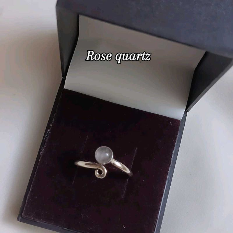 Authentic Silver Rose quartz Rings