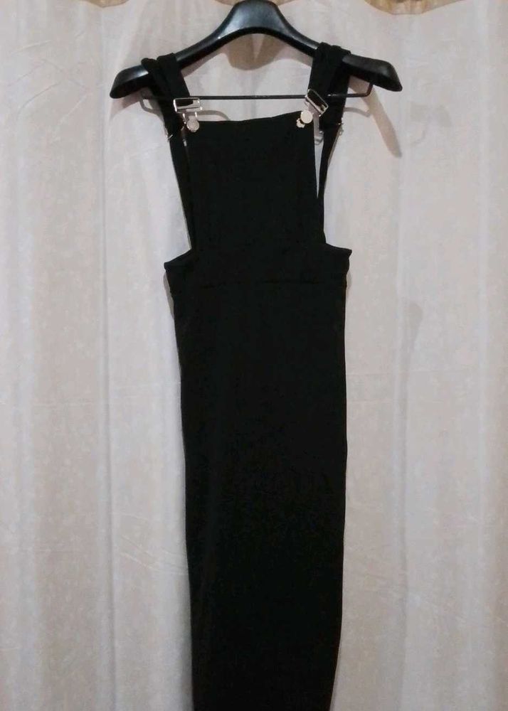 Black Overalls Dress