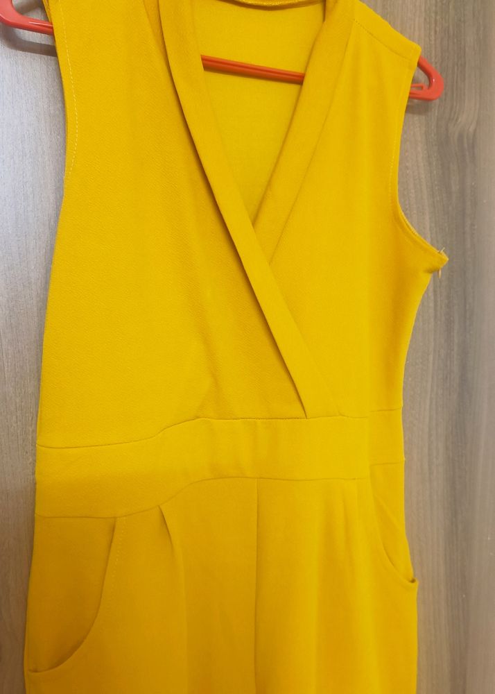 Mustard Yellow Sleeveless Jumpsuit