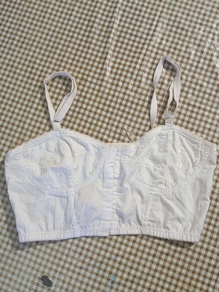 White Floral Bralette