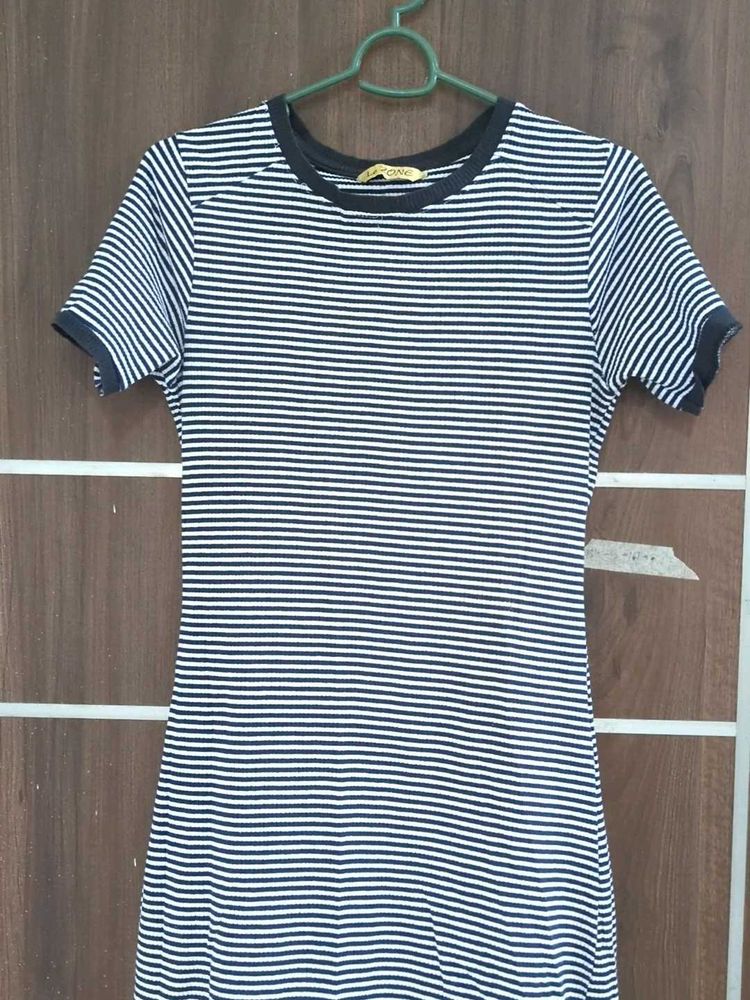 Blue-white Strip Dress