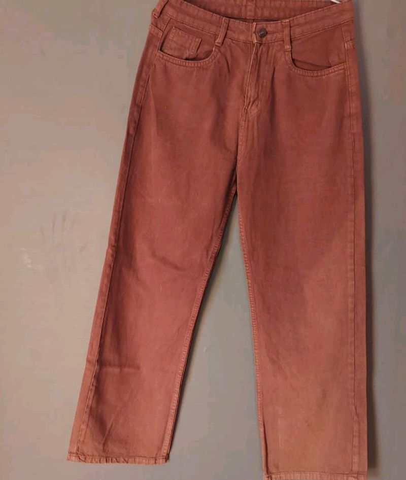 Brown Straight Leg Jeans