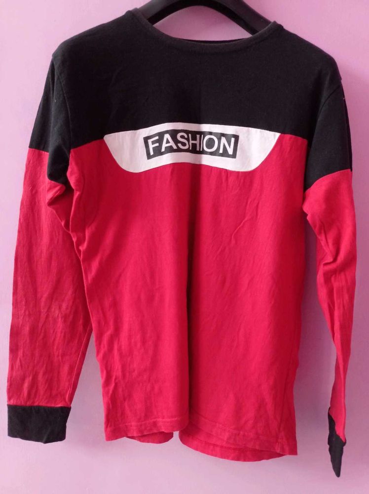Men Red Full Hand Tshirt