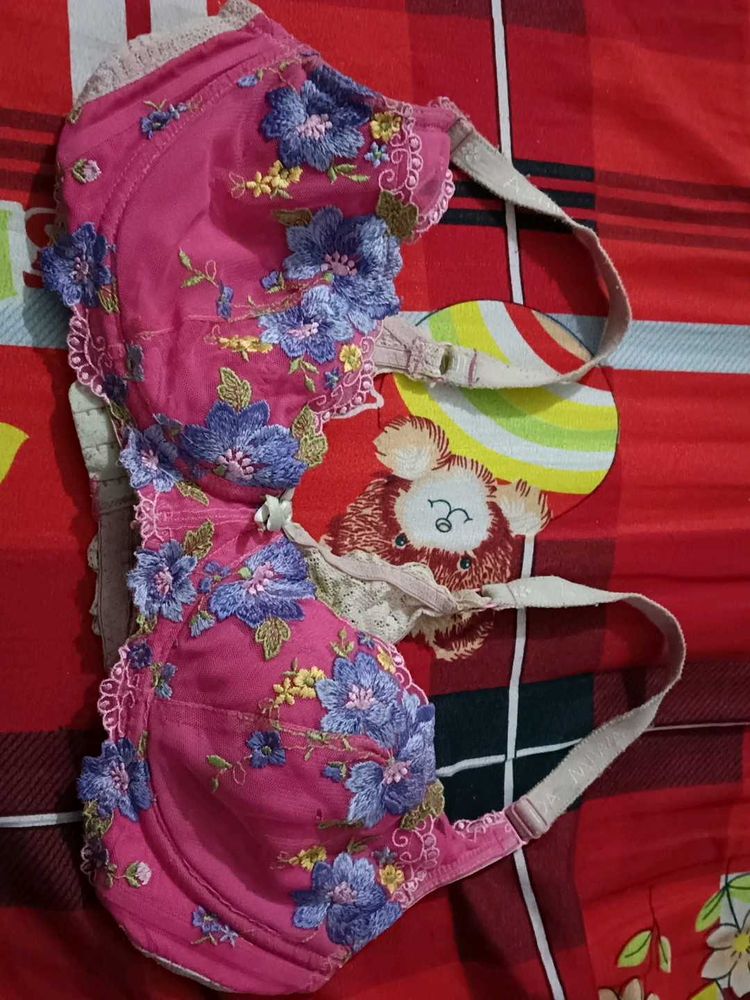 Floral Embroidered Bra 40 c and d cup