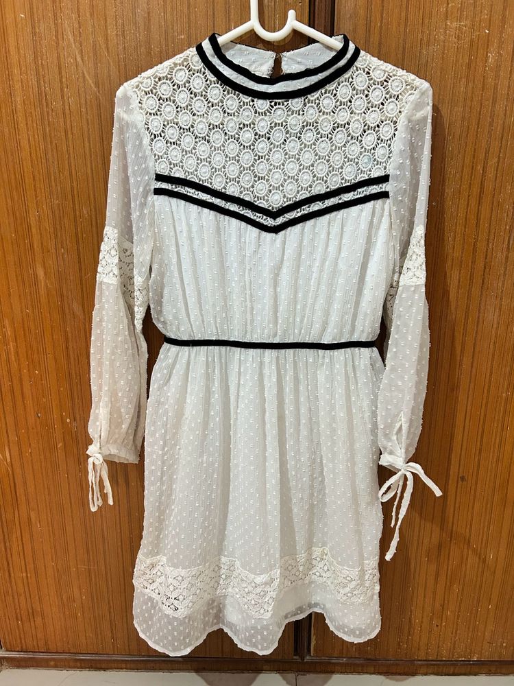 White Lace Mini Dress