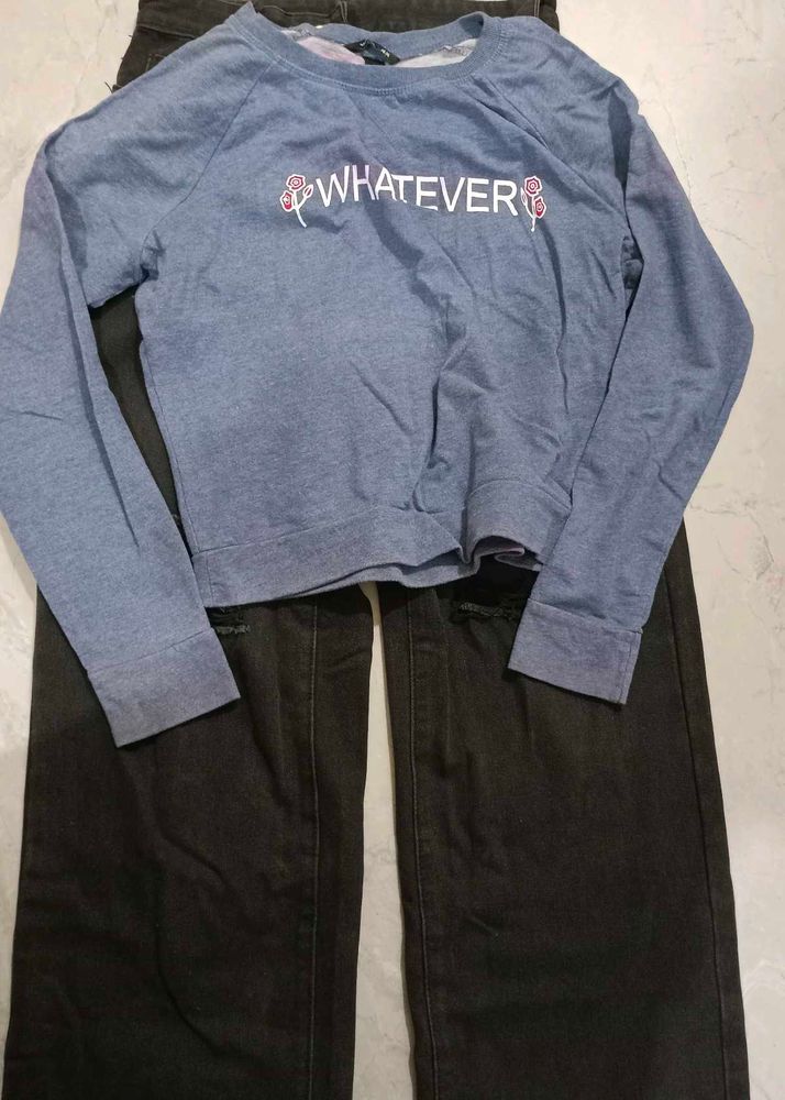 Women&#39;s Jeans Pant And Tshirt Combo