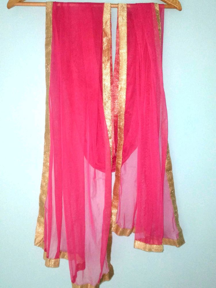 Pink Net Dupatta (Women&#39;s)