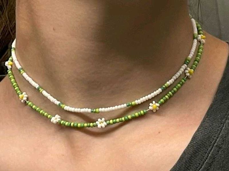 Beaded Daisy Necklaces