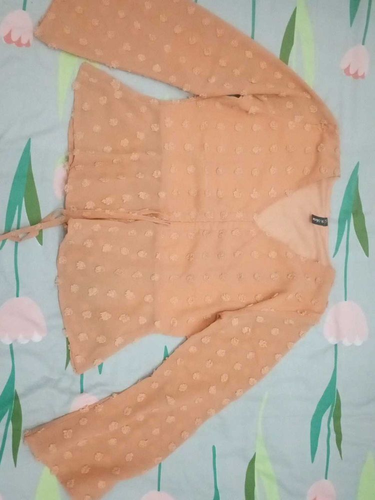 Peach Polka Dot Top
