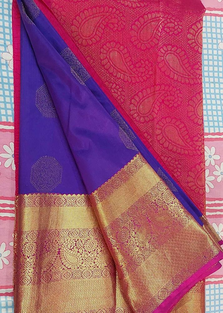 Pink &amp; Purple Silk Saree