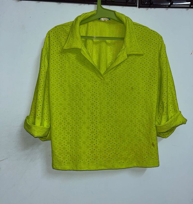 Lime Green Perforated Top