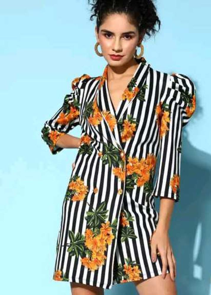 Striped Blazer Dress
