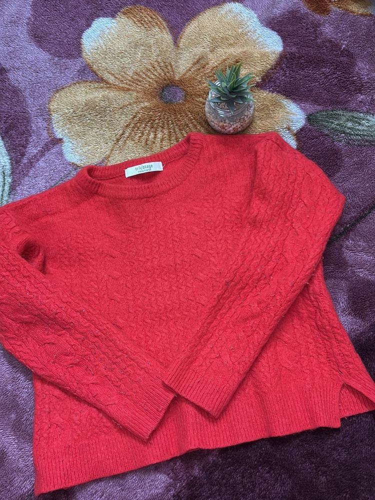 Coral Textured Pullover
