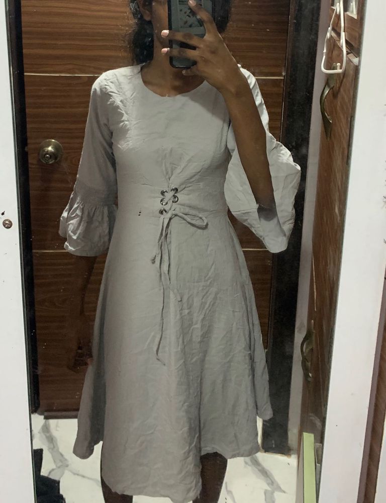 Gray Fit &amp; Flare Dress